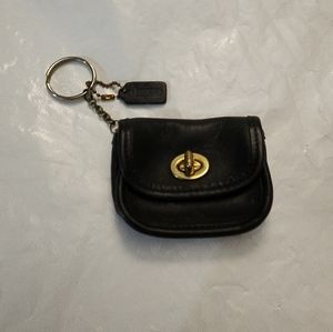 Coach Vintage Black Mini Bag Coin Purse Keychain
